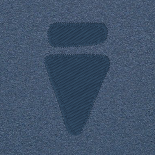V Logo Subtle Dark Heather Blue Regular T-Shirt