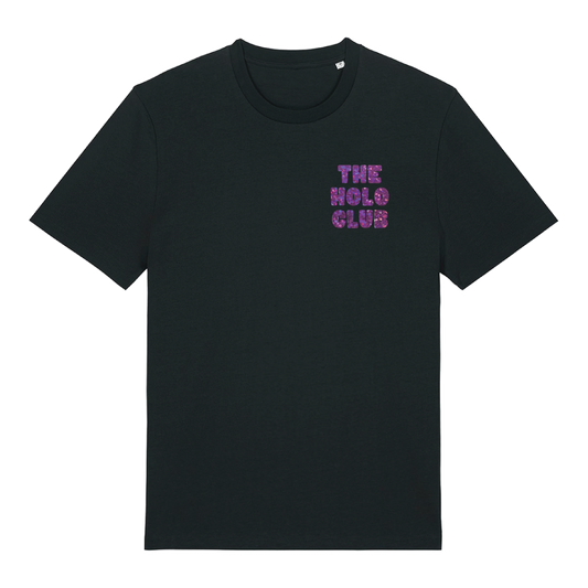 The Holo Club Logo Purple Confetti Holographic T-Shirt