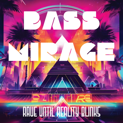 Bass Mirage - Rave Until Reality Blinks Album Cover T-Shirt