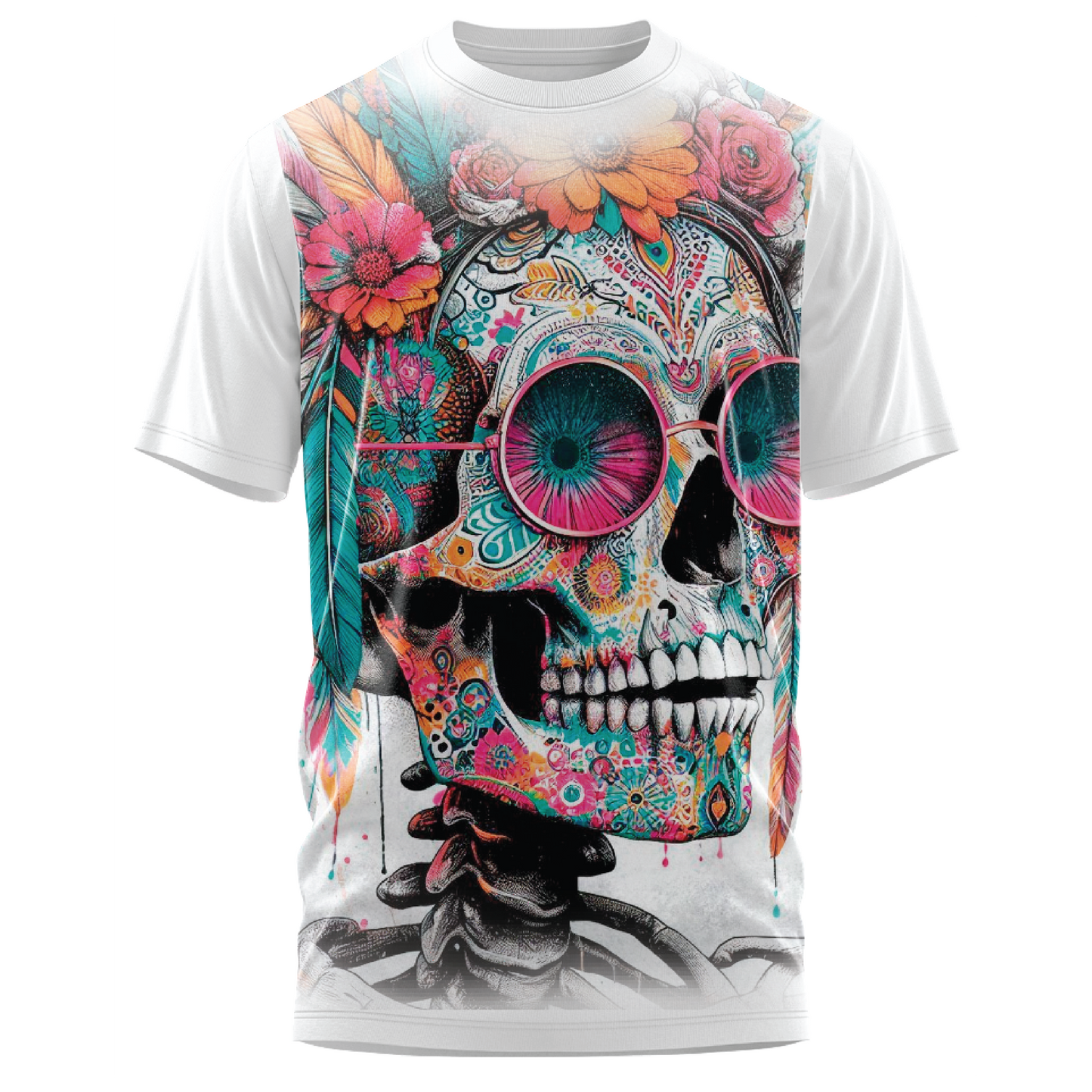 Oversized Impact - Neon Día de Muertos T-Shirt