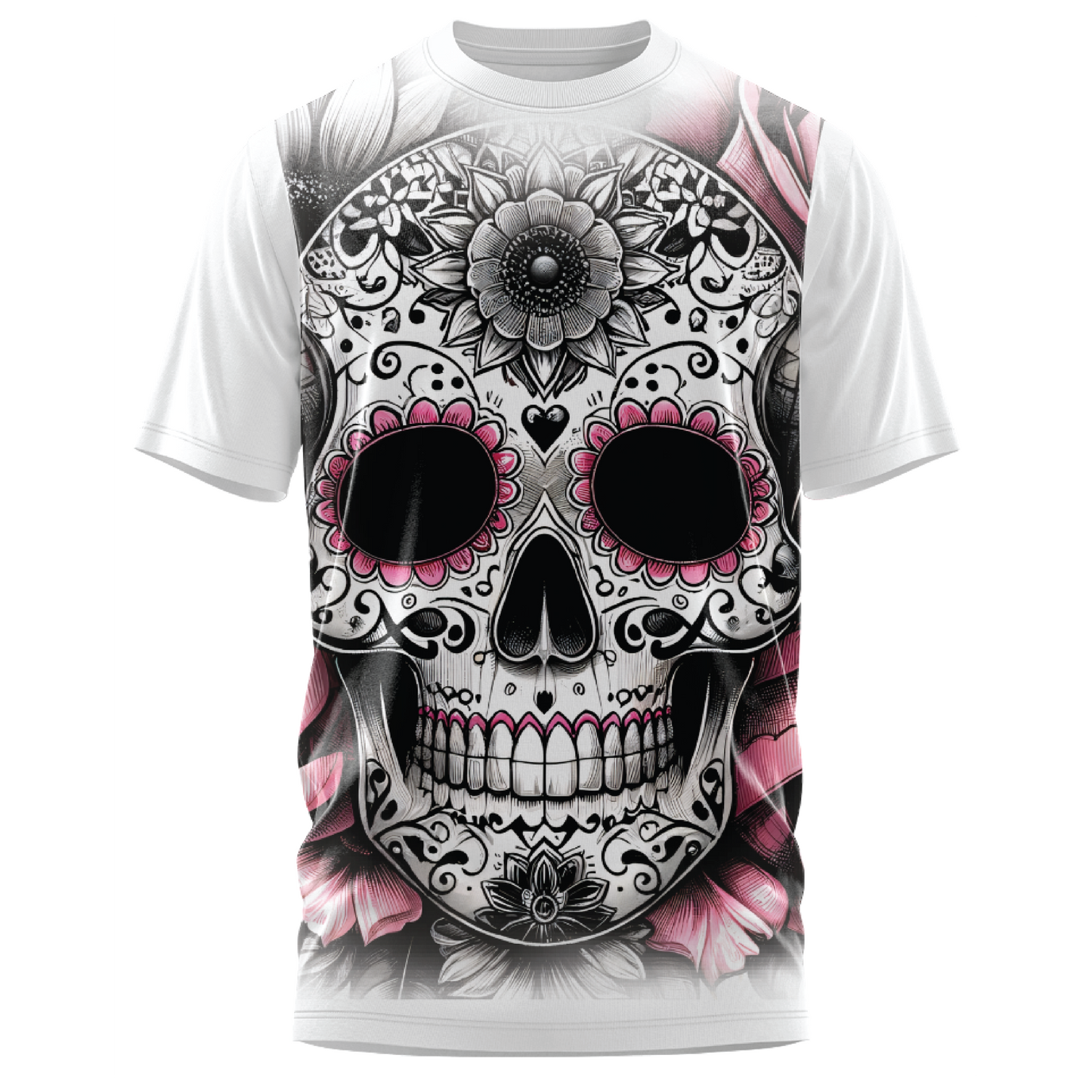 Oversized Impact - Mechanical Skull Bloom T-Shirt
