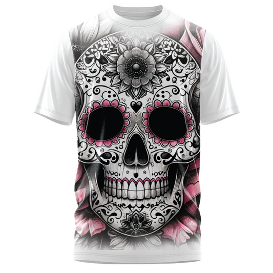 Oversized Impact - Mechanical Skull Bloom T-Shirt