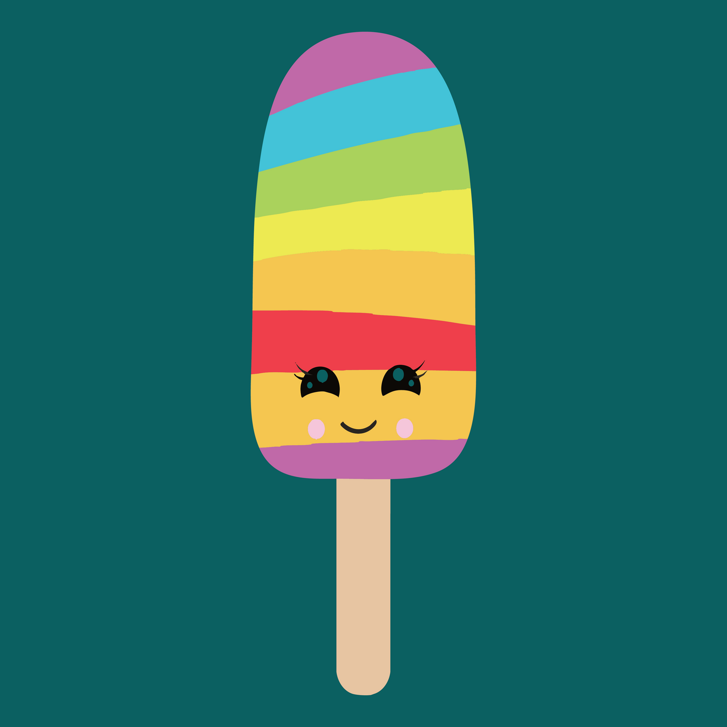 Rainbow Ice Lolly Hooded Sweat