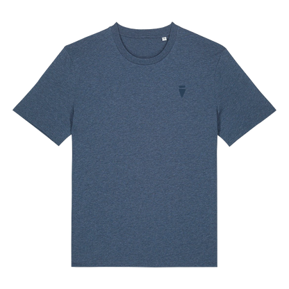 V Logo Subtle Dark Heather Blue Regular T-Shirt
