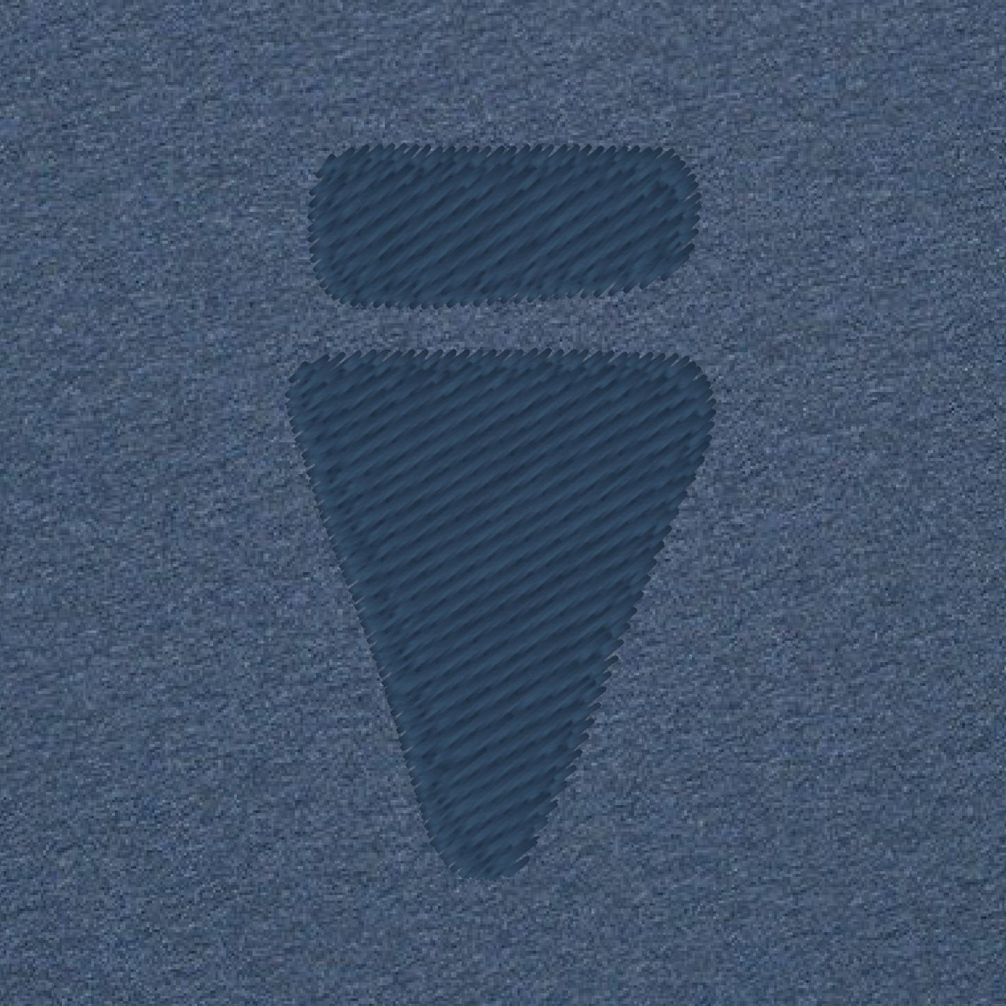 V Logo Subtle Dark Heather Blue Regular T-Shirt