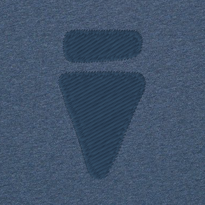 V Logo Subtle Dark Heather Blue Regular T-Shirt