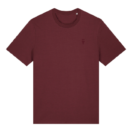 V Logo Subtle Burgundy Regular T-Shirt