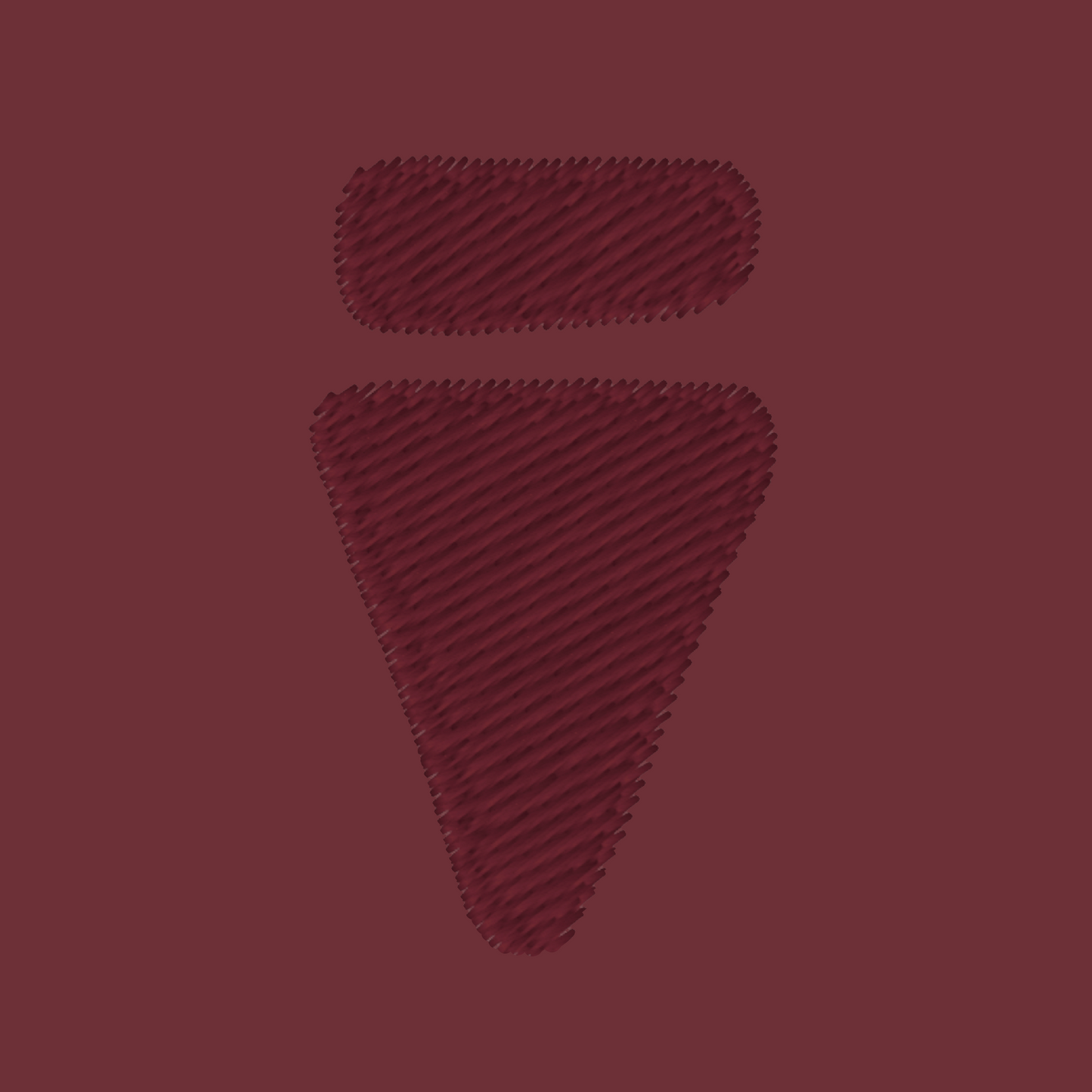 V Logo Subtle Burgundy Regular T-Shirt