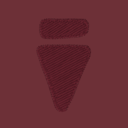 V Logo Subtle Burgundy Regular T-Shirt