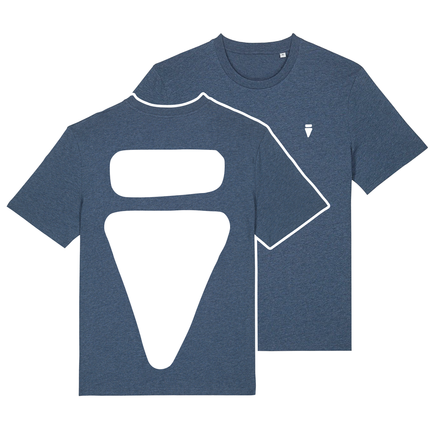 V Logo Bold Dark Heather Blue Regular T-Shirt