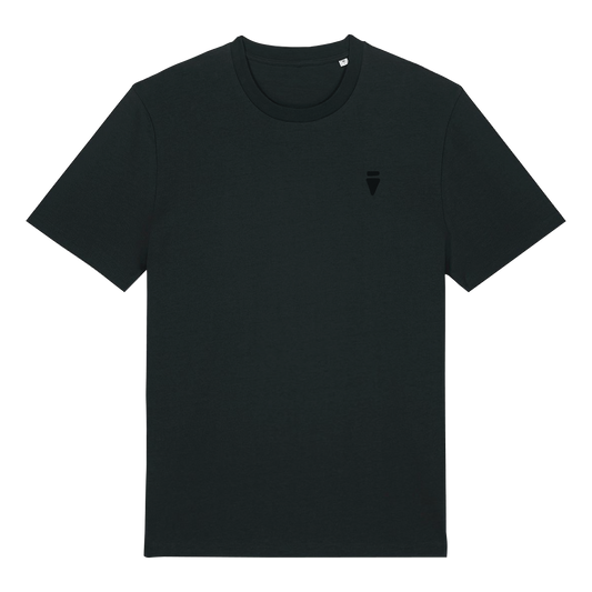 V Logo Subtle Black Regular T-Shirt