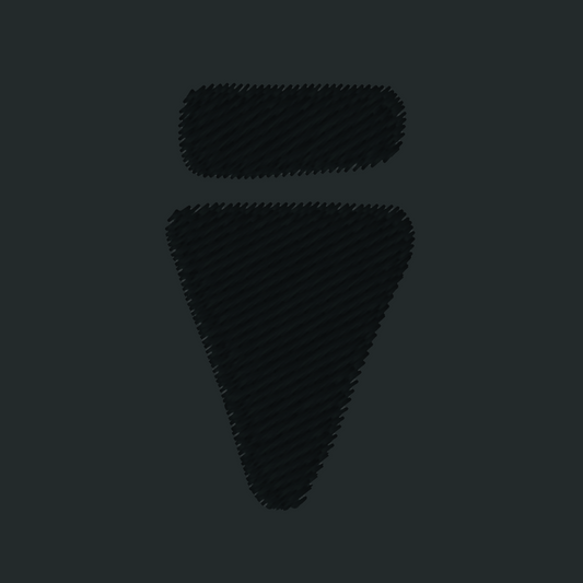 V Logo Subtle Black Regular T-Shirt