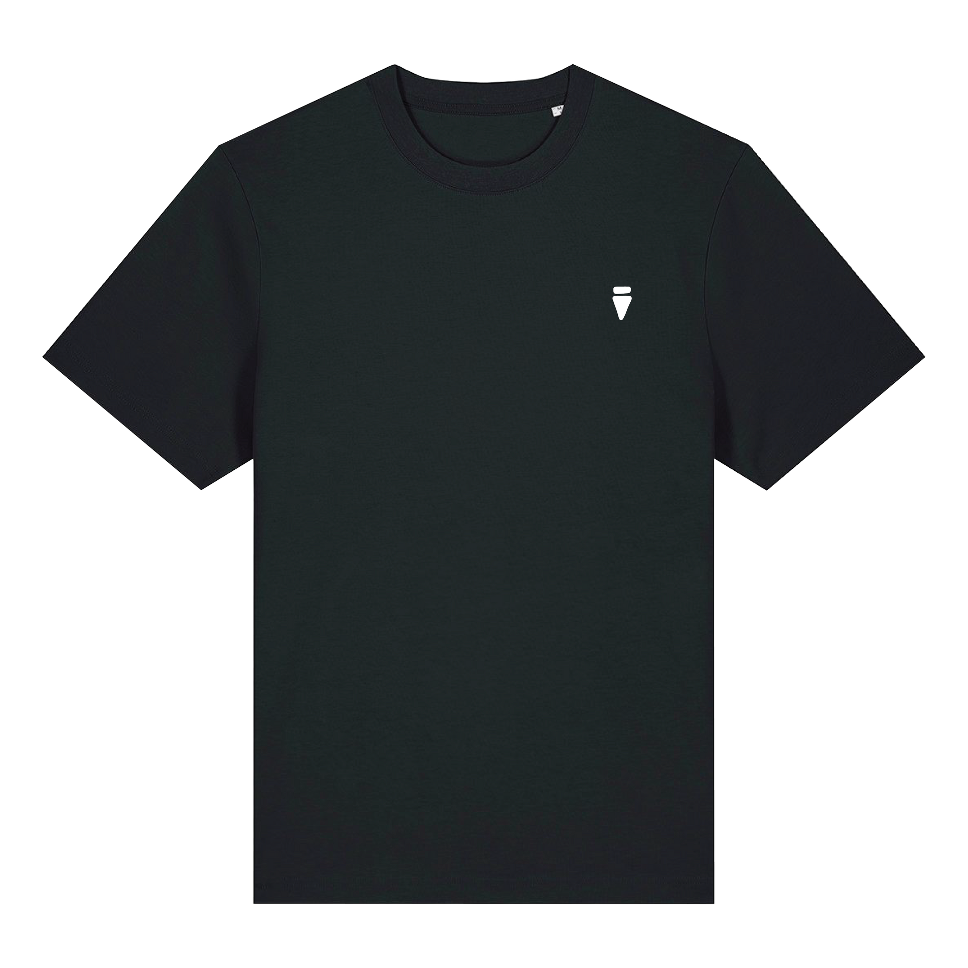 Black reflective t-shirt with multicolor abstract prism artwork on back with white reflective solar detail + glow in the dark embroidery on the front , part of Vybz X THC collab
