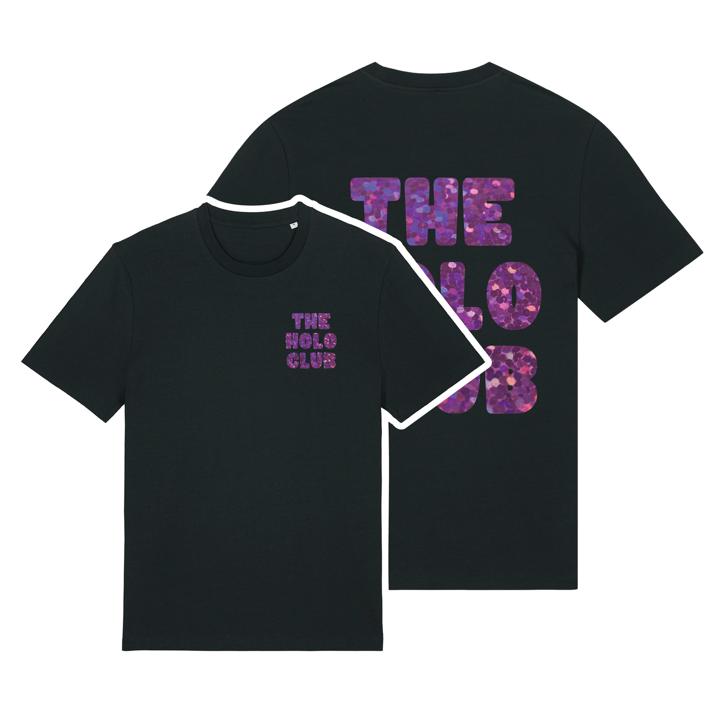The Holo Club Logo Purple Confetti Holographic T-Shirt