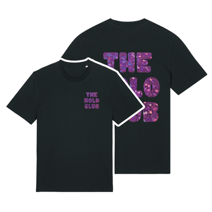 The Holo Club Logo Purple Confetti Holographic T-Shirt