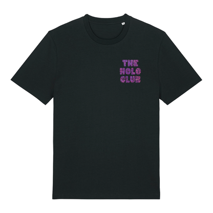 The Holo Club Logo Purple Confetti Holographic T-Shirt
