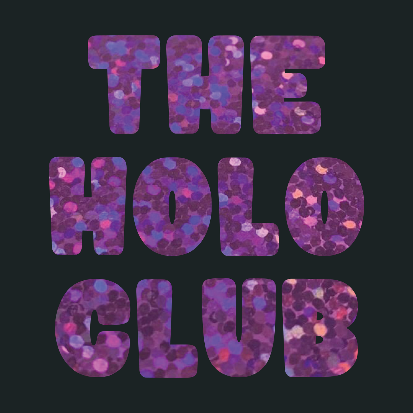 The Holo Club Logo Purple Confetti Holographic T-Shirt