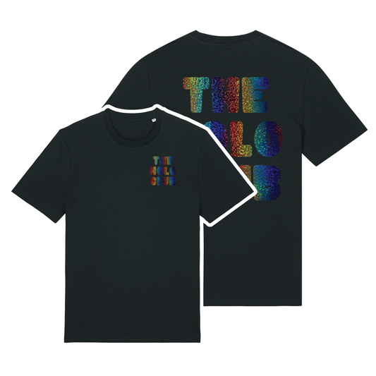 The Holo Club Logo Rainbow Confetti Holographic T-Shirt