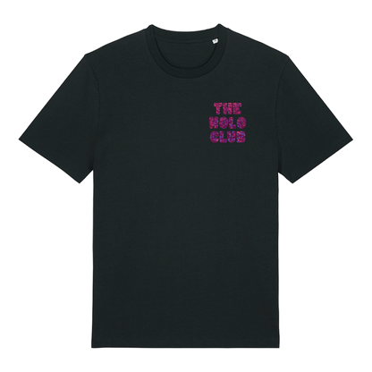 The Holo Club Logo Pink Confetti Holographic T-Shirt