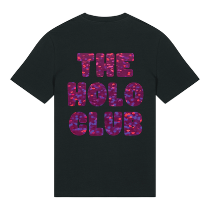 The Holo Club Logo Pink Confetti Holographic T-Shirt