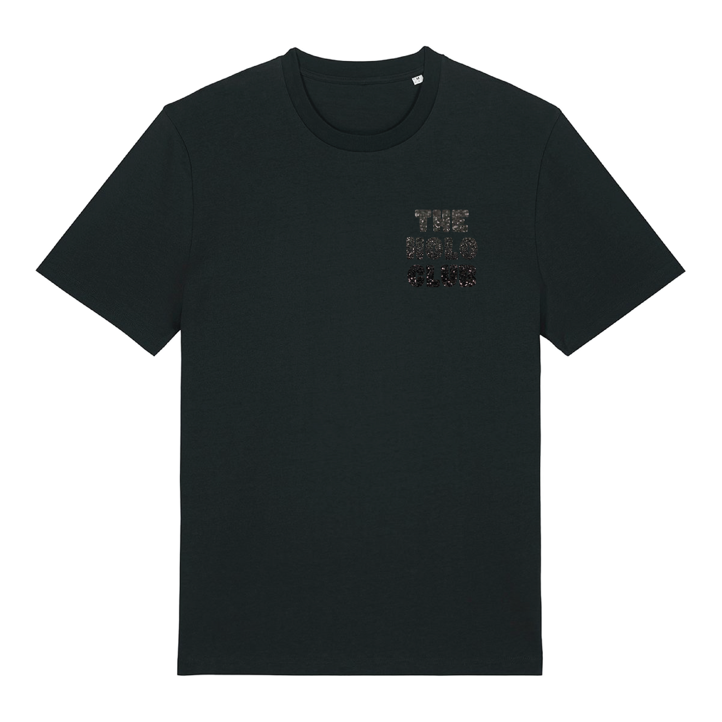 The Holo Club Logo Black Glitter T-Shirt