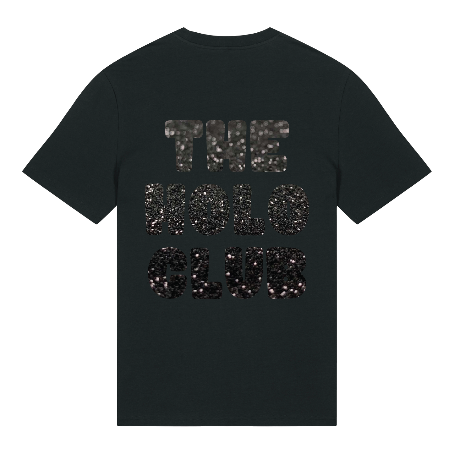 The Holo Club Logo Black Glitter T-Shirt