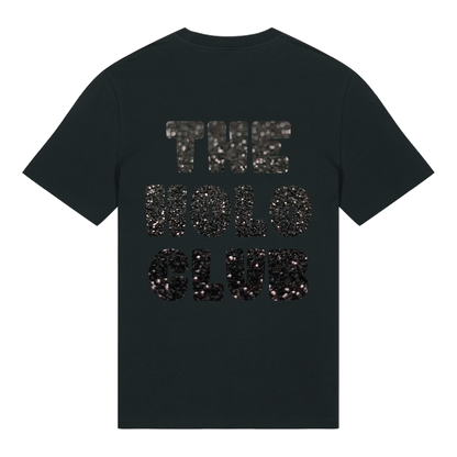 The Holo Club Logo Black Glitter T-Shirt