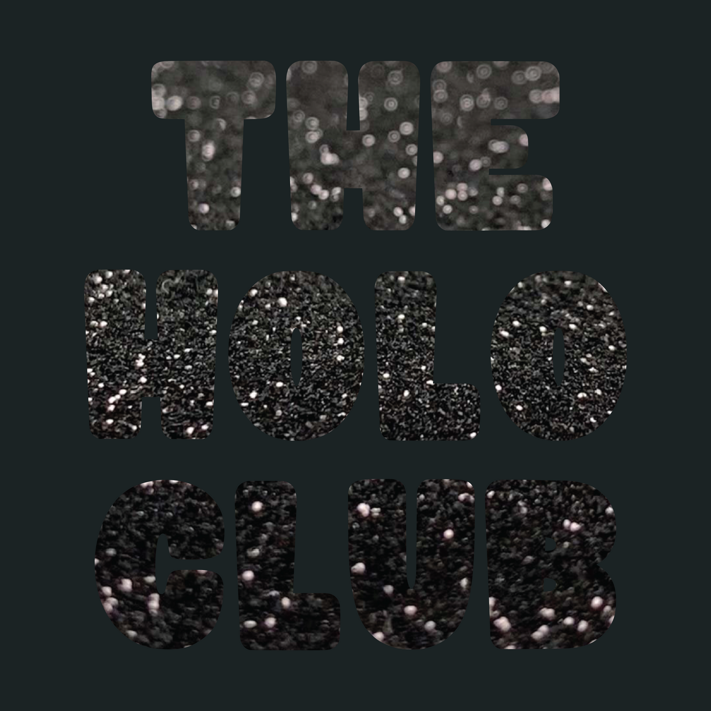 The Holo Club Logo Black Glitter T-Shirt