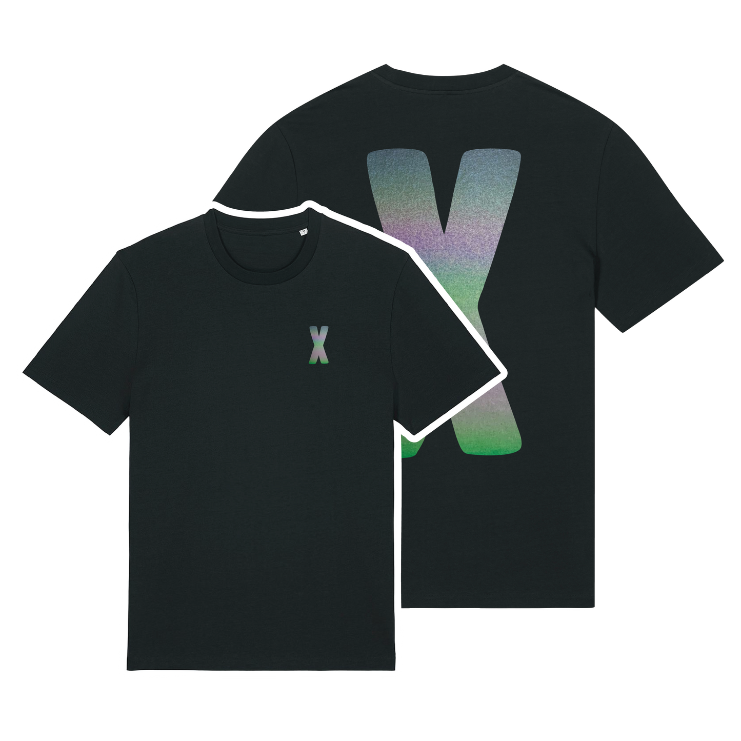 X Logo Black (Rainbow Reflective) T-Shirt